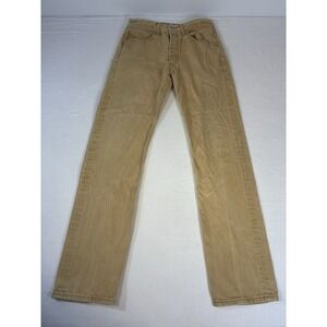 Vintage Levi's 501 Original Fit Jeans Mens 32x38 Tan Khaki Button Fly Mexico